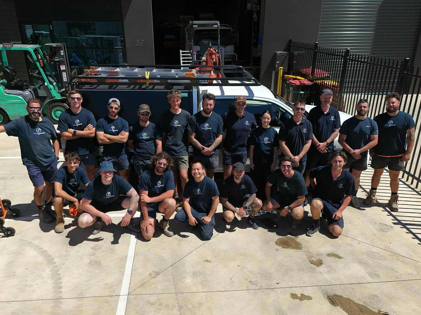 The Pure Plumbing crew at the Coburg North workshop